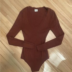 Brown Abercrombie & Fitch Bodysuit